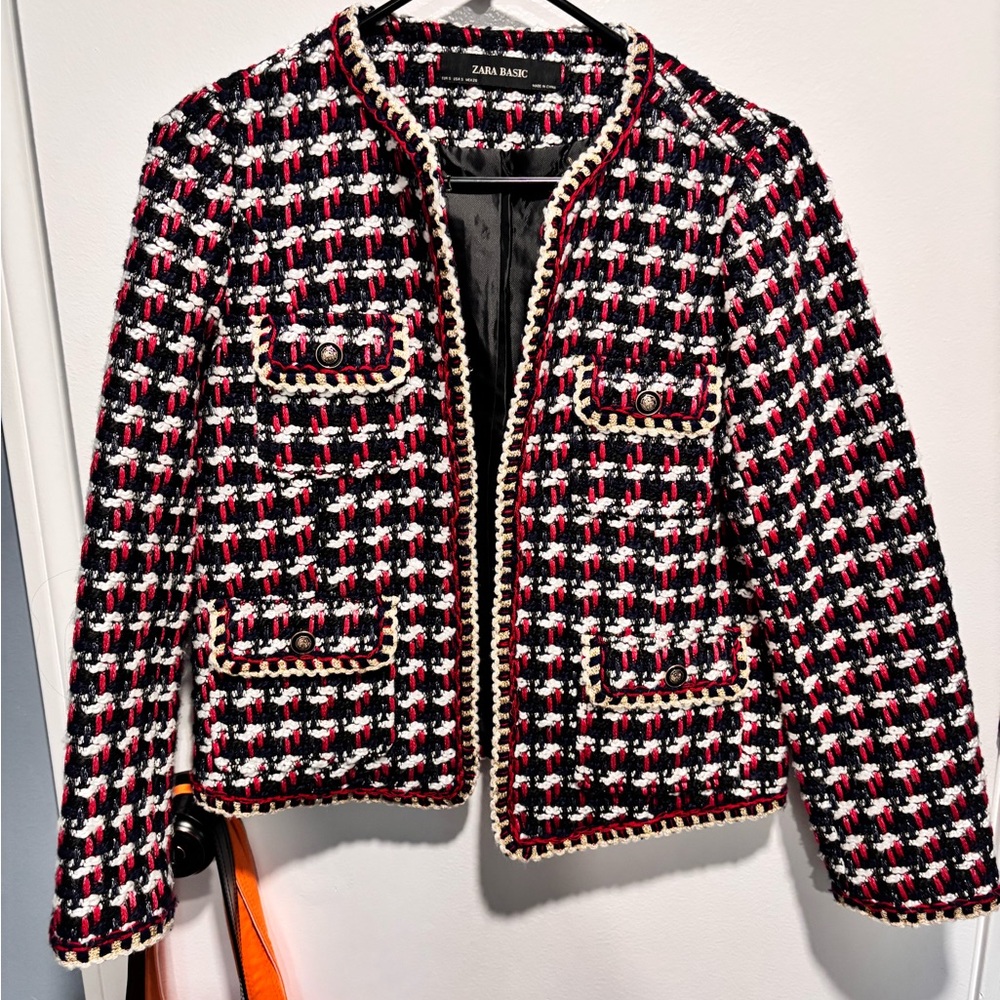 Zara Multicolor Tweed Blazer